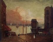 Cumulus Clouds,East River Robert Henri